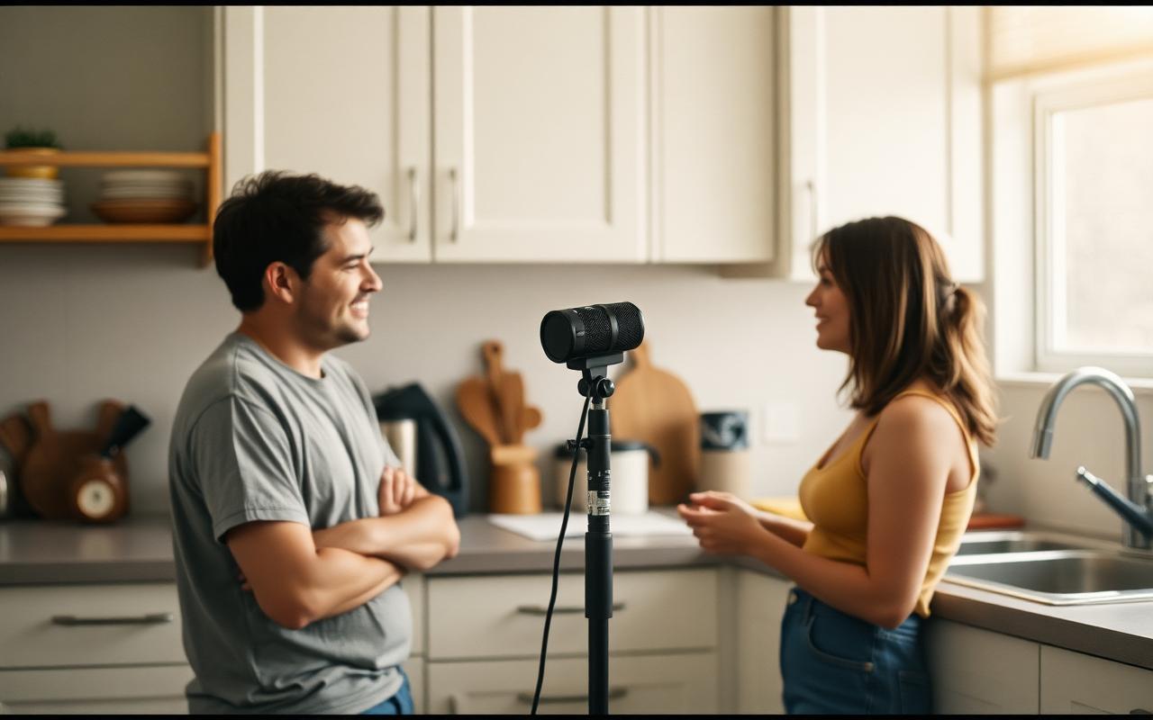 Natural conversation being recorded at home